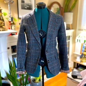 Wool blazer with elbow patches